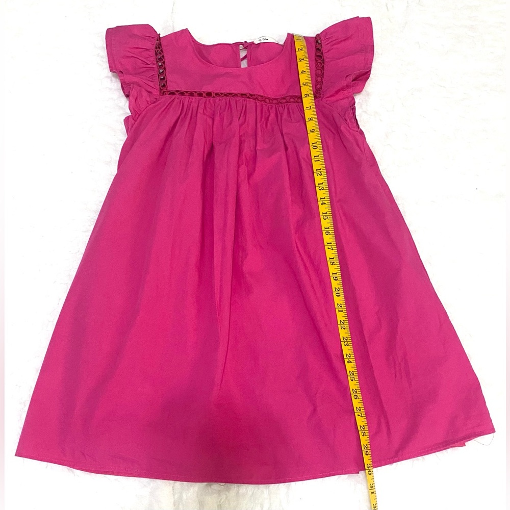 La Ven Womens XS Solid Pink Flutter Sleeve Dress Preppy Feminine Cottagecore - Picture 13 of 15